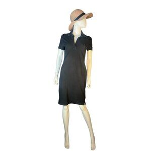 vtg y2k Prada Piqué Polo Dress with Pocket Logo Size M Black